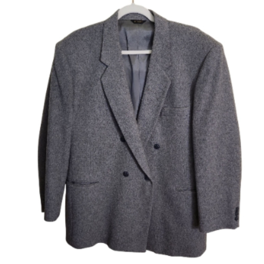 St. Comere Gray Wool Double Breasted Sport Jacket Size 44R